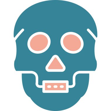 kafatası düz simgesi, vektör illüstrasyonu