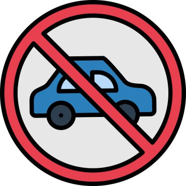 Araba parkı. Basit illüstrasyon