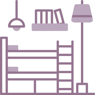 oda içi mobilya simgesi doldurulmuş ana hatları biçiminde