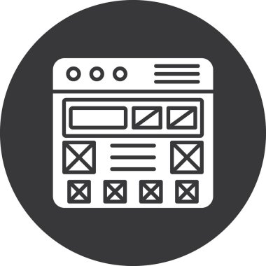 Tarayıcı pencere arayüzü simgesi dış hat biçiminde