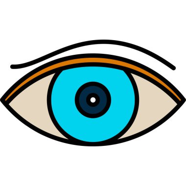 Göz simgesi vektörü. renk çizgisi çizimi