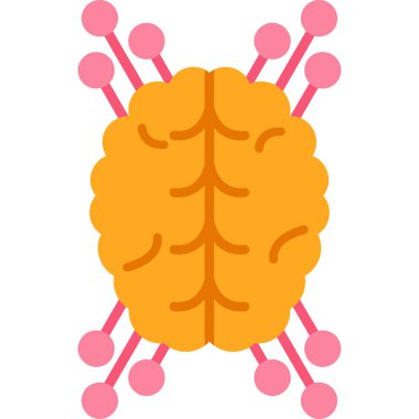 Beyin anatomisi simgesi, vektör illüstrasyonu