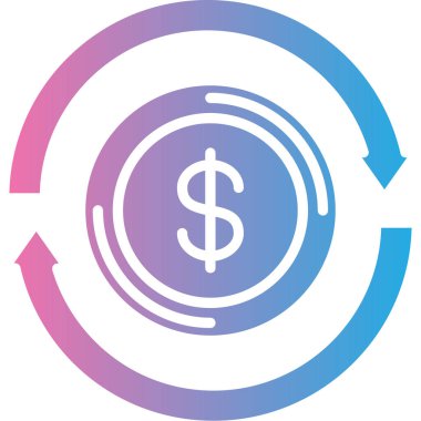 Dolar. Web simgesi basit illüstrasyon