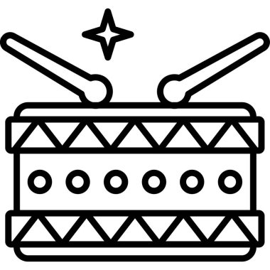 davul enstrümanı müzik simgesi, vektör tasarımı