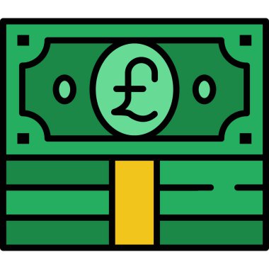 Dolar para simgesi renk ana hatları vektörü