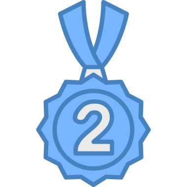 Düz tasarımda madalya ikonu. Web için vektör illüstrasyonu