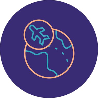 Dünya gezegeni ikonu, vektör, illüstrasyon