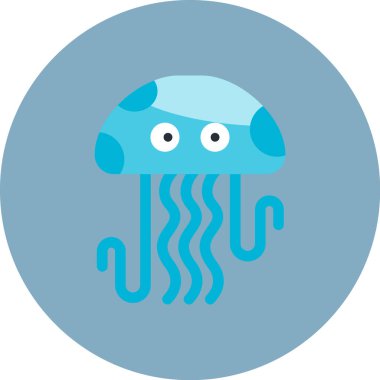 Denizanası. Web simgesi basit illüstrasyon