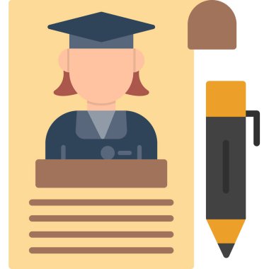 Öğrenci eğitimi simgesi, vektör illüstrasyonu