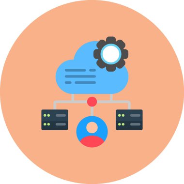 bulut hesaplama vektörü simgesi.