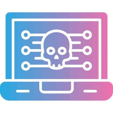 bilgisayar virüsü simgesi, vektör illüstrasyonu