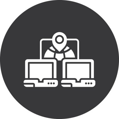 bilgisayar izleme simgesi, vektör illüstrasyonu