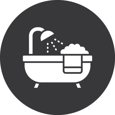 duş banyosu yuvarlanmış vektör simgesi