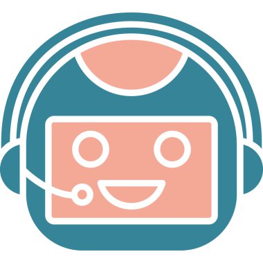 Bir robot simgesinin vektör illüstrasyonu