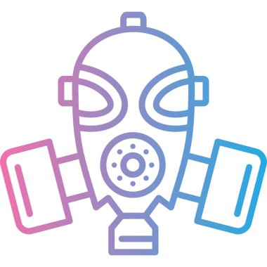 Gaz maskesi. Web simgesi basit illüstrasyon