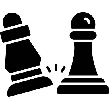 Satranç oyunu simgesi vektör illüstrasyonu