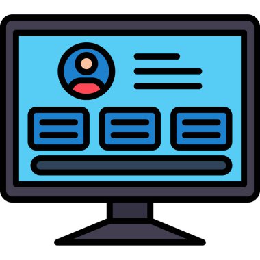 Web simgesi, vektör illüstrasyonlu bilgisayar ekranı
