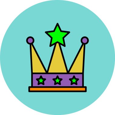 Taç simgesi vektörü. İnce çizgi işareti. izole edilmiş sınır sembolü çizimi