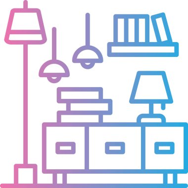 Kitaplık. Web simgesi basit illüstrasyon