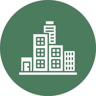 Benzersiz binalar vektör çizgisi simgesi