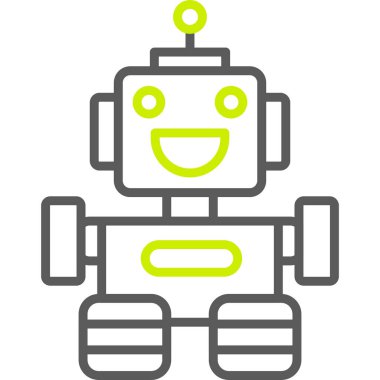 robot. Web simgesi basit illüstrasyon
