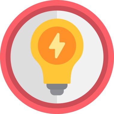 Düz dizaynlı elektrik ışık vektörü simgesi