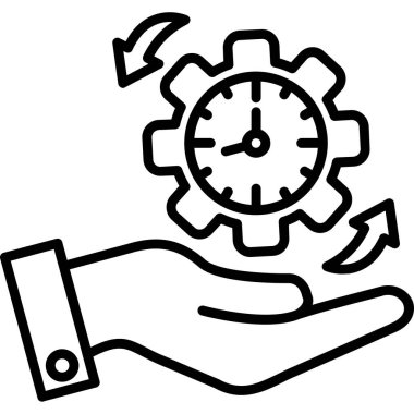 zaman yönetimi simgesi, vektör illüstrasyonu