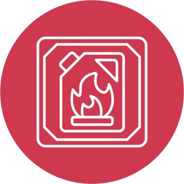 Kırmızı alev simgesinin vektör illüstrasyonu