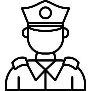 Askeri ikon ana hat vektörü. asker ordusu