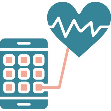 kardiyogram simgesi olan akıllı telefon