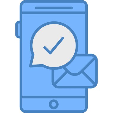 Mesaj var. Web simgesi basit illüstrasyon