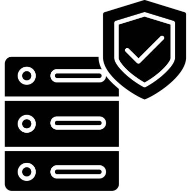 Güvenli veri simgesi. Web tasarımı için güvenli bilgi vektörü simgesinin basit çizimi