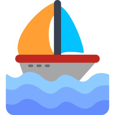 tekne ikonu vektör illüstrasyonu