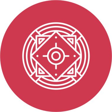 Kırmızı ve beyaz simgenin vektör illüstrasyonu