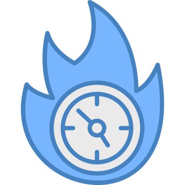 Ateş ikonu. Ağ için ateş vektörü simgelerinin özet çizimi