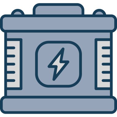 pil enerji simgesi doldurulmuş ana hat biçiminde