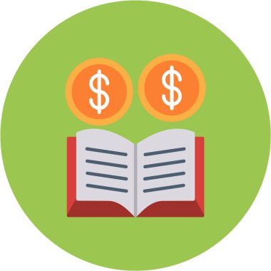 Dolar kitap vektör simgesi