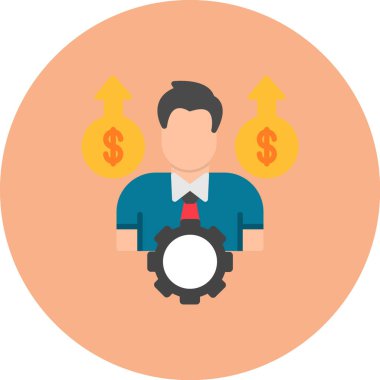 iş ve yönetim düz vektör simgesi.