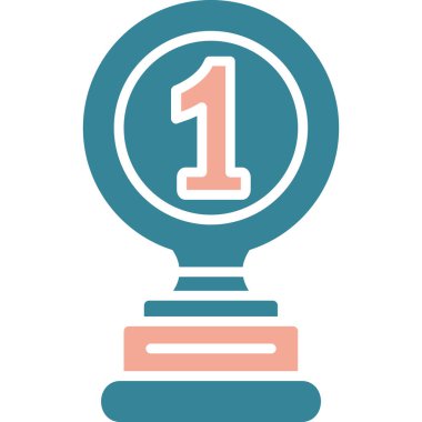 Ödül kupası sahibi düz stil simgesi