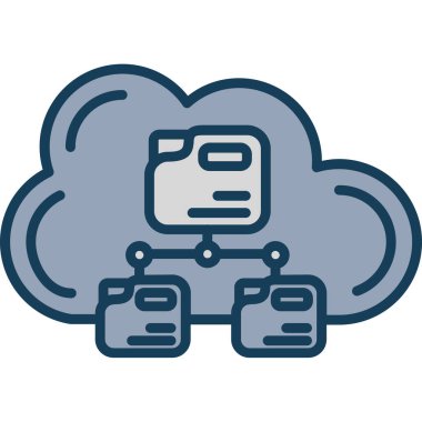 Bulut hesaplama teknolojisi ikon vektör çizimi tasarımı