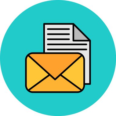 Vektör e-posta düz simgesi