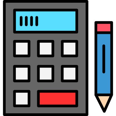 iş hesap makinesi ofis simgesi - taslak biçimi