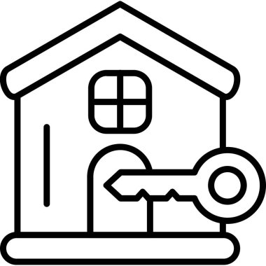 ev anahtarı simgesi taslak biçimi