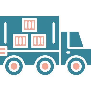 kamyon düz vektör simgesi