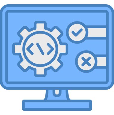 Bilgisayar ayarları simgesi, vektör çizim