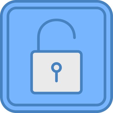 Asma kilit. Web simgesi basit illüstrasyon