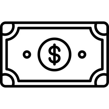 Dolar banknotu vektör simgesi tasarımı