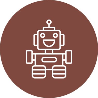 robot. Web simgesi basit illüstrasyon