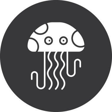 Bir denizanası simgesinin vektör çizimi