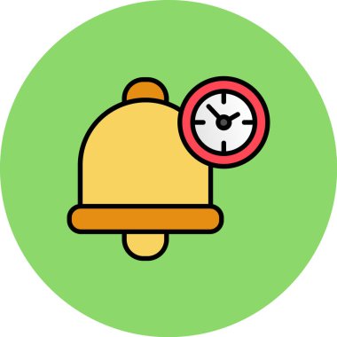 Alarm çanı simgesi rengi dış hat vektörü